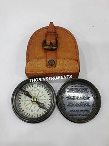 Antikni nautički viktorijanski džepni kompas Repalica sa kožnom futrolom Rustikalni vintage Home Decor Pokloni