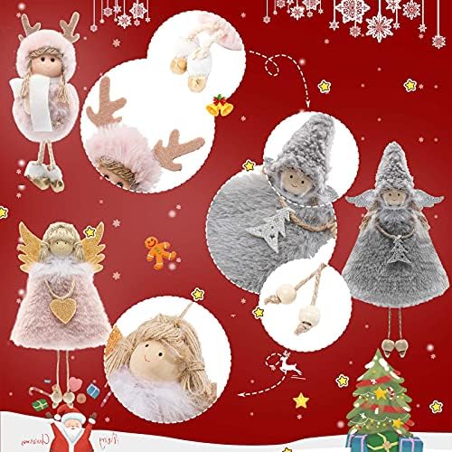SKYLETY 6 komada Angel ukrasi Božić Angel Doll viseći ukrasi božićno drvo pliš ukrasi slatka Angel Doll
