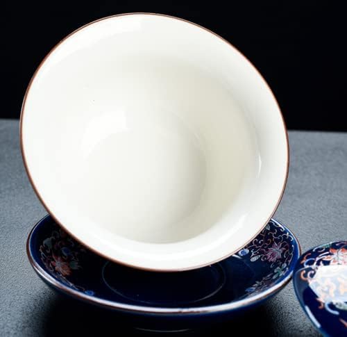 Emoyi 3oz Veliki gaiwan porcelanski kung fu čaj i tanjur sa poklopcem čaja za čaj bijela 100ml KK-544