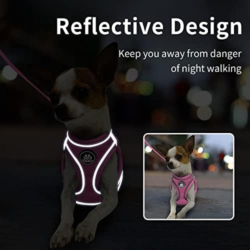 NESTROAD Step-in pas pojas za štene, reflektirajući Meki podstavljeni pojas sa psećim povodcem,prozračni mrežasti