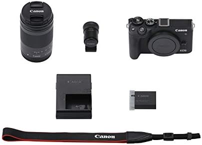 Canon kamera bez ogledala [EOS M6 Mark II] za Vlogging + EF-M 18-150mm objektiv + EVF komplet|CMOS senzor / dvostruki piksel CMOS Auto Focus / Wi-Fi |Bluetooth / 4k Video, Crna