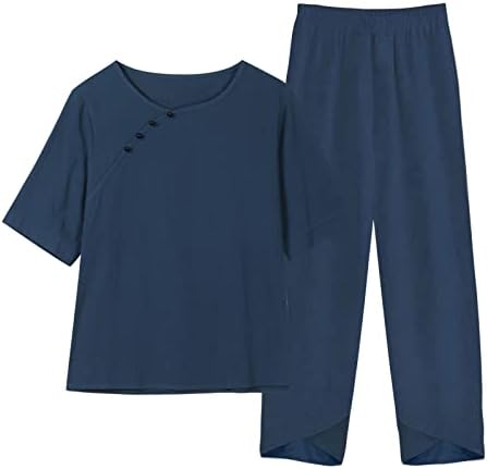 Set pantalona za tinejdžerke ljetna jesen posteljina grafička Ležerna dvodijelna pantalone s ravnim