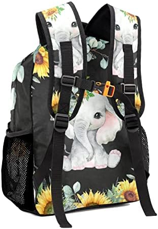 Deven Sunflower Elephant akvarel slatki personalizirani Dječiji ruksak za dječaka / djevojčicu tinejdžer