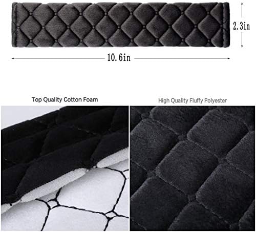 Mikafen 4 paket univerzalni jastučići za sigurnosni pojas, narame za odrasle pokriva jastuk za kablova za automobil / vrećicu, meka udobnost pomaže u zaštiti vrata od sigurnosnog kaiševa (crna)