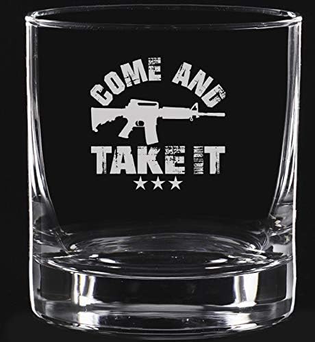 Lucky shot - dođi i uzmi ga pištolj viskija | Sjedinjene Države Ustav | Amerika SAD Patriotsko vinsko staklo poklon | Day Day Day poklon naočale | Politički republikanci Patriotski muški pokloni