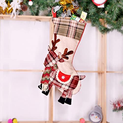 Božićne čarape Big Xmas Čarape Dekoracija SANTA Snjegovinski jeleni čarapa Božićne ukrase i zabavni dodatni automobil Viseći kristal